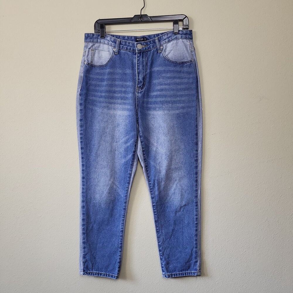 Nasty Gal‎ Collection Womens Blue Medium Wash High Rise Denim Mom Jeans Size 8